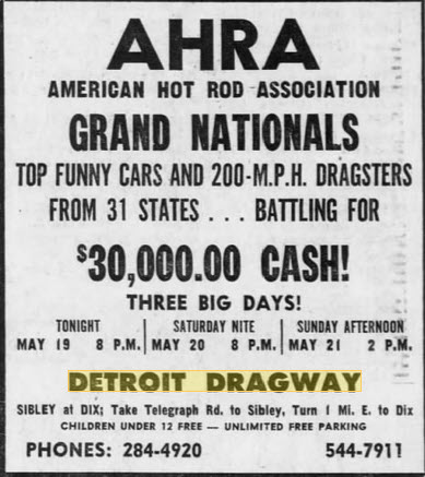 Detroit Dragway - 30 Grand Pot - Not Bad May 19 1967 (newer photo)